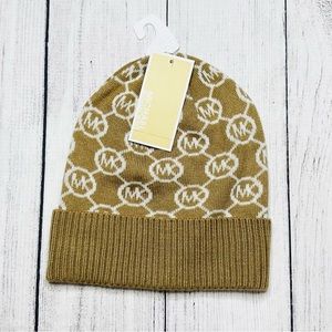 2/$20   Michael Kors Women's Bordered MK Logo Cuff Beanie